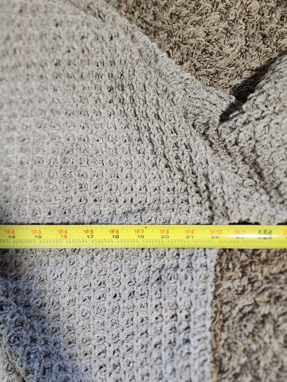 Express Women Chunky Cable Knit Open Front Cardigan Sweater Taupe Tan Medium NWT - Picture 7 of 7
